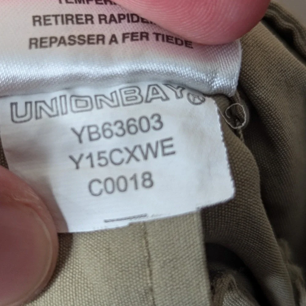 Unionbay UB Tech Pants Men 38x30 Khaki Green Rainier Travel Hiking Stretch Chino
